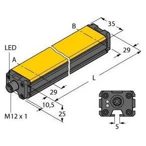 Turk TURCK LI700P0-Q25LM0-LIU5X Induktiver Linearwegsensor,Inhalt:1Stück LI700P0Q25LM0LI