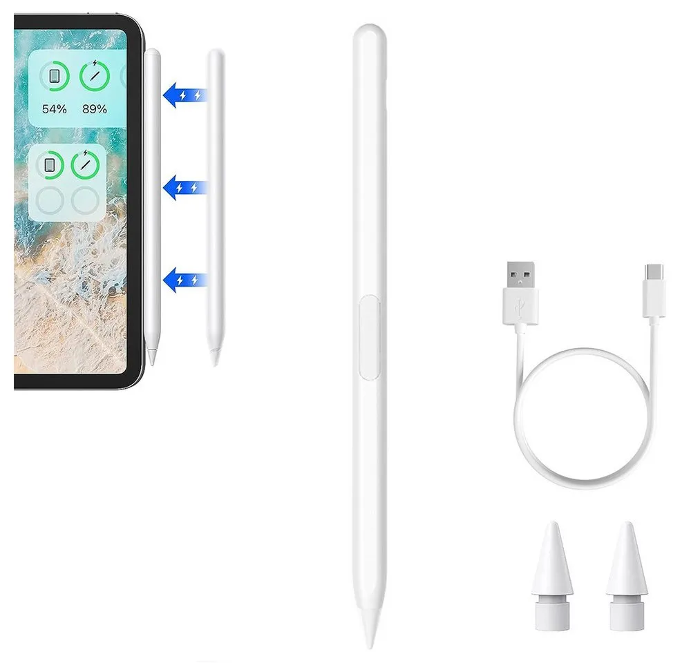 TUWENA Eingabestift Magnetischer kabelloser Stylus Stift für iPad Pro/Air/mini (2018-2025)