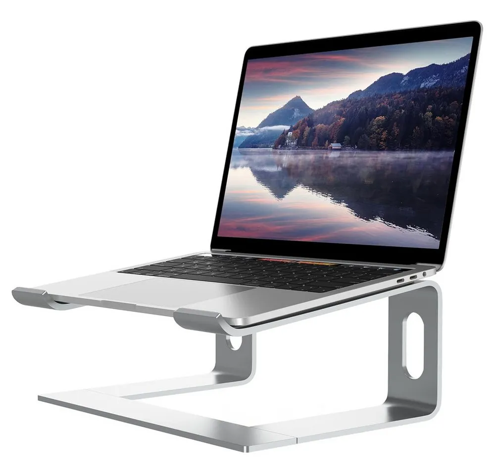 TUWENA Laptop-Ständer Laptop-Ständer für Schreibtisch, Aluminium-Erhöhung Ergonomischer, (Notebook-Halter, unterstützt 25.4-39.6 cm (10 bis 15.6 Zoll) Notebook)