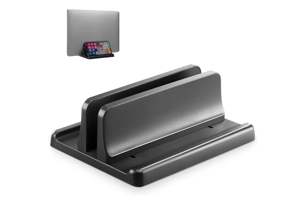 TUWENA Laptop-Ständer Vertikaler Laptop-Ständer - Platzsparender 3-in-1-Ständer Verstellbar, (bis 17.3 Zoll, zum Vertikalen Positionieren von MacBook, Laptops oder iPad bis 17,3)