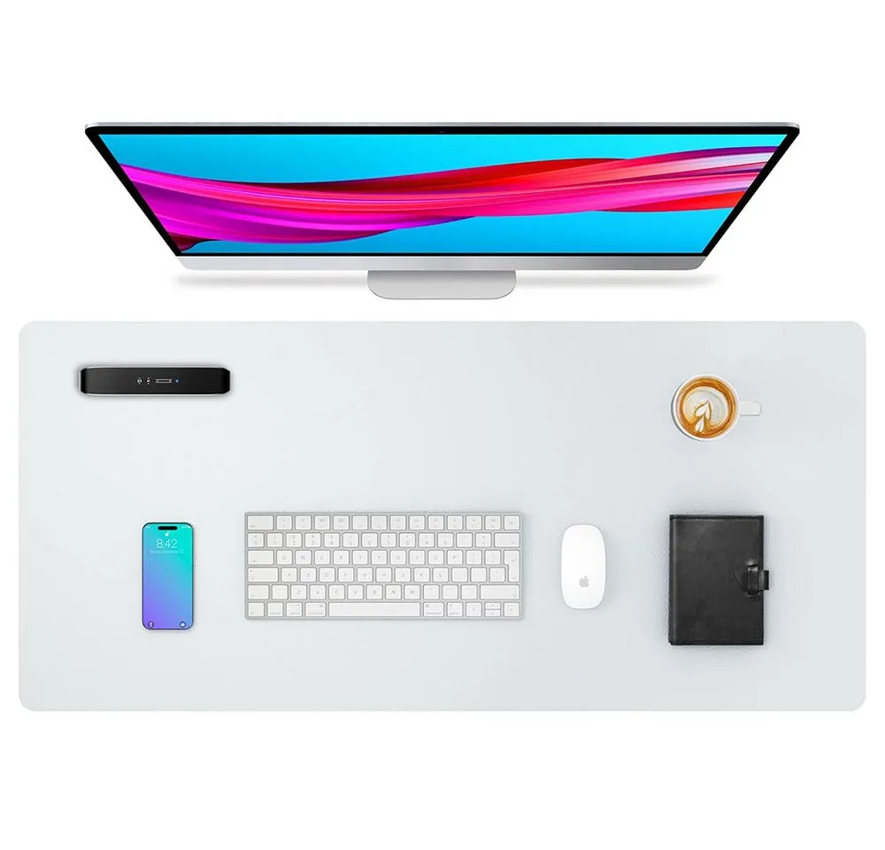 TUWENA Mauspad Schreibtischunterlage, Rutschfeste Tischunterlage Schreibunter Mauspad, Leder Mauspad, Multifunktionales Office Mousepad Schreibtisch Zubehör
