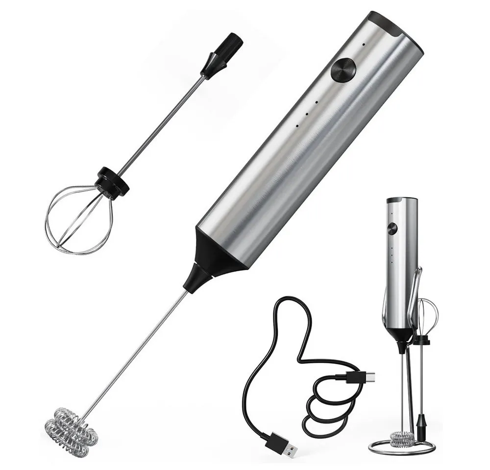 TUWENA Milchaufschäumer Milchaufschäumer Stab elektrisch, USB-C Wiederaufladbarer Aufschäumer