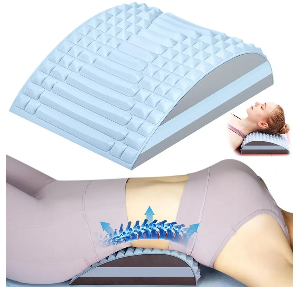 TUWENA Nacken-Massagegerät Rückenstrecker Nacken Stretcher,2 in 1 Lendenwirbelkissen Rückendehner, Vielseitige Rücken- und Nackenstrecker zur Linderung Orthopädischer