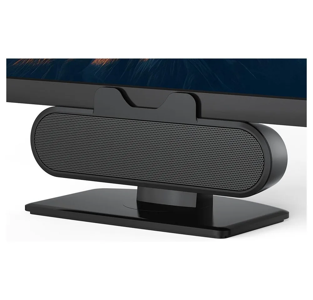 TUWENA PC Lautsprecher, USB Monitor Lautsprecher mit Clip-On,Desktop-Soundbar PC-Lautsprecher (Für PC Monitor, Laptop, Handy, Desktop, Mac, Outdoor, Plug and Play)