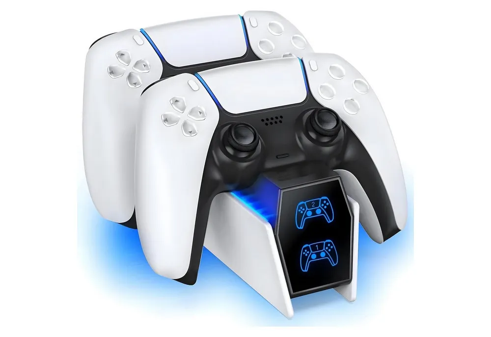 TUWENA PS5 Controller Ladestation, inklusive 2 Kabeln, LED-Ladestatusanzeige PlayStation 5-Controller (für Playstation 5 Schnellladung)