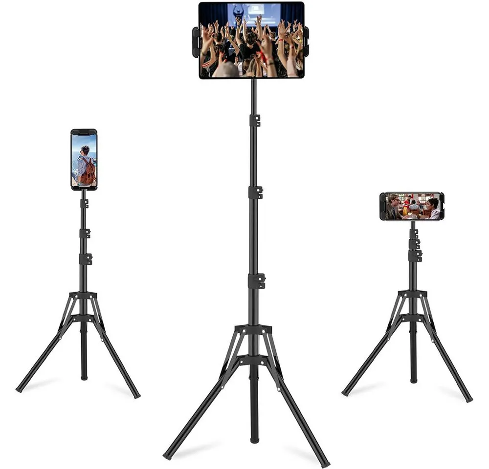 TUWENA Tablet-Halterung Tablet Halterung Stativ, Drehung Höhenverstellbar Tablet Bodenständer, (Höhenverstellbar bis 65” für iPad,iPhone und Alle 4,5-12.9 Zoll Tablet)