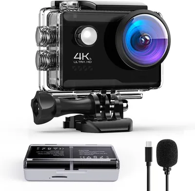 TWUFY Touchscreen 4K60FPS Action Cam 40M Unterwasserkamera Wasserdicht Action Cam (4K Ultra HD, WLAN 2.4 GHz, 40m Wasserdicht, EIS Stabilisierung, 170 ° Weitwinkel, 2.4G Fernbedienung, 2x1350mAh Akkus, Zubehör-Set)