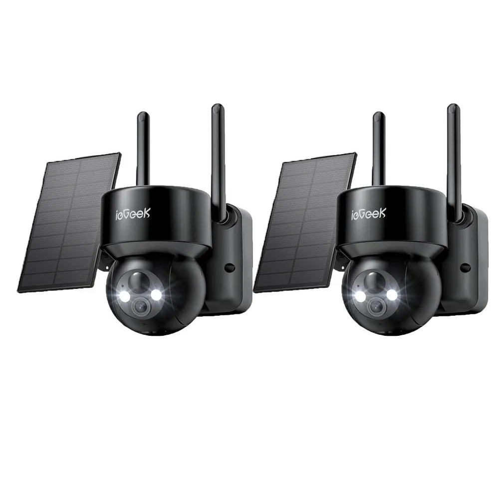 TWUFY Überwachungskamera Solar Überwachungskamera Außen 3MP/2K, 5200mAh Kabellos WLAN Kamera (Außenbereich, Aussen, 355°/120° Panorama,IP66 wasserdicht,Nachtsicht & 24/7 Aufnahme, Automatische Verfolgung, 1-tlg., 2-Wege-Audio, Sirene,300 Lumen Scheinwerfer, Farbnachtsicht, WLAN Überwachungskamera Aussen)