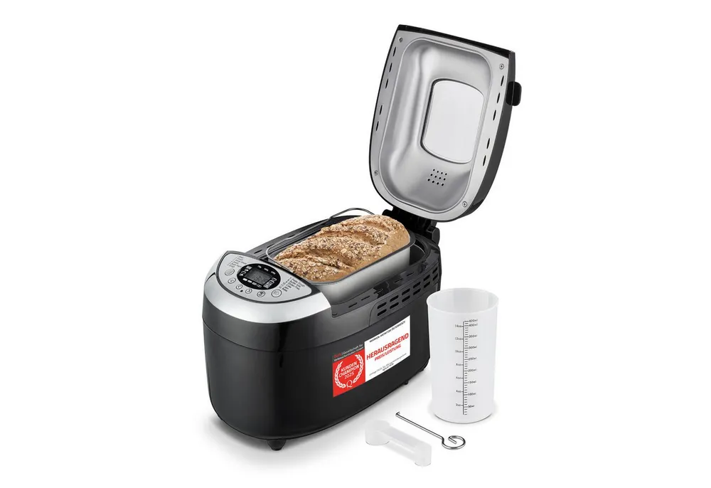 TZS FIRST AUSTRIA Brotbackautomat 850W, 900-1250 g, 12 Funktionsmenüs, Antihaftbeschichtet, Timer, 850 W, Warmhaltefunktion, herausnehmbare Brotform, inkl. 2 Knethaken