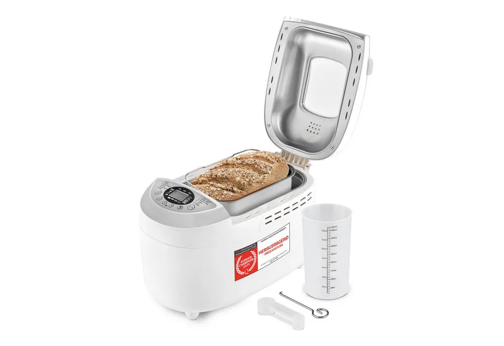 TZS FIRST AUSTRIA Brotbackautomat Brotbackmaschine, automatisch, 900g-1250g Brot, mit Timer, Display, 850 W, Brotbackautomat, inkl. 2 Knethaken, Antihaftbeschichtet,Sauerteig