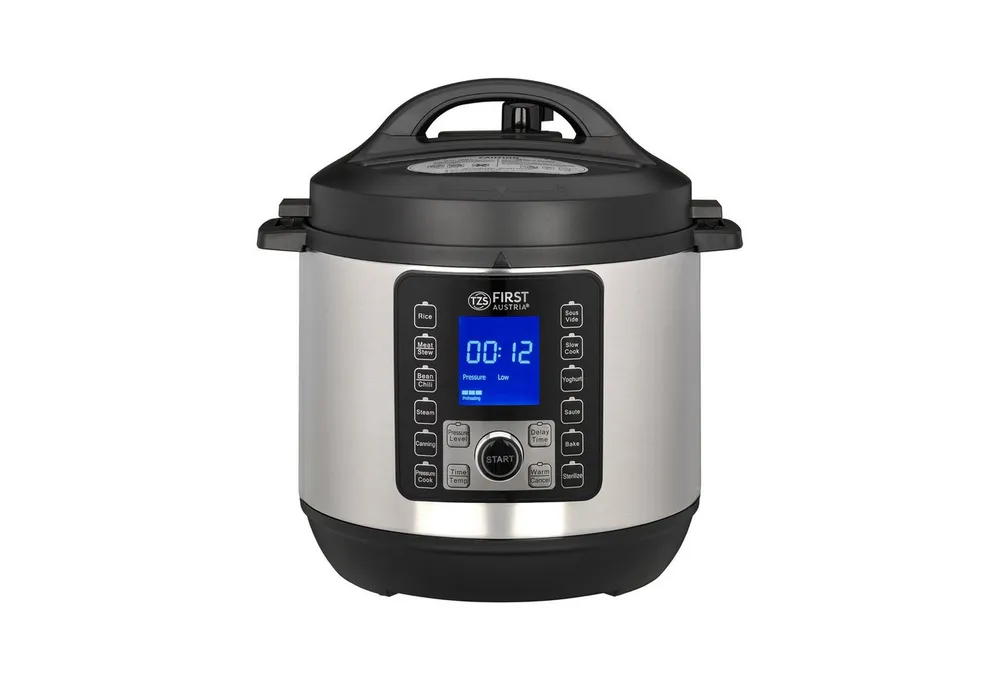 TZS FIRST AUSTRIA Multikocher 6L, 1000W, Druckkochtopf inkl. 12 Programme & Timer, Sous Vide, 1000 W, 0 l Schüssel, Schnellkochtopf mit Warmhaltefunktion & digitales Bedienfeld
