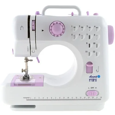 Nähmaschine Mini Halbautomatisch Łucznik Weiß/Rosa