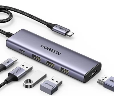 UGREEN CM511 USB-C Hub (5 in 1), Grau