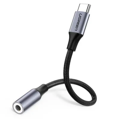 Ugreen 30632 USB C auf 3,5 mm Klinkenadapter Schwarz Stecker-Buchse High Fidelity