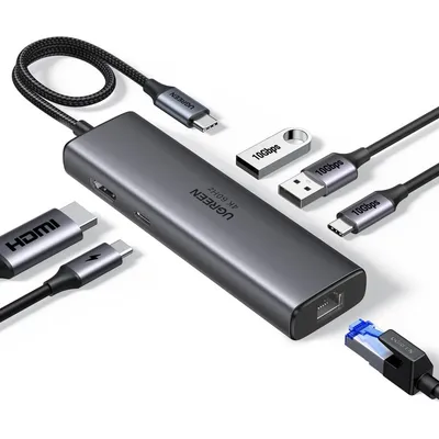 Ugreen Hub 6 in 1 USB-C HDMI 4K@60Hz 2xUSB-A 3.2 USB-C 3.2 RJ45 Gigabit PD 100W