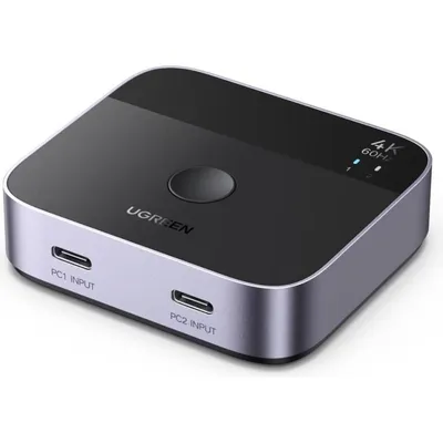 KVM Switch Ugreen AW502 HDMI USB-C 4K 60Hz HDR Aluminium