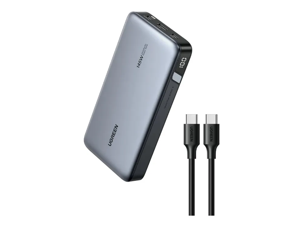UGREEN PB205 Powerbank mit Display, Grau, 25.000 mAh