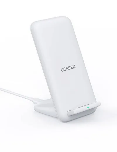 UGREEN 15W Wireless Charger Stand Schnell-Ladegerät Kabellos, weiß Wireless Charger