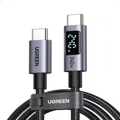USB-C Kabel Ugreen 240W 3 m mit digitalem Display und Textilummantelung