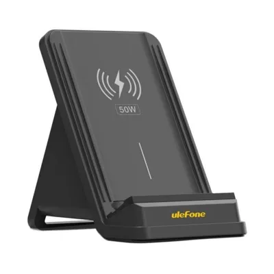 Ulefone Ladeständer 50W Dual Coil Qi Wireless Charger Aktive Belüftung Schwarz