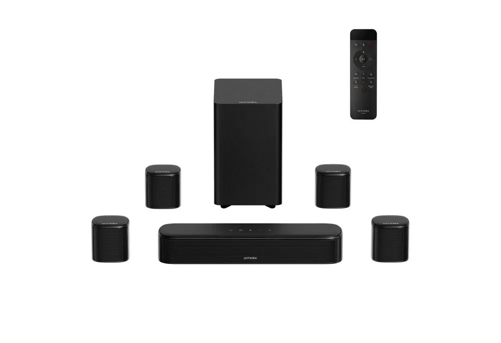 Ultimea Aura S4T 7.1 Soundsystem Surround Soundbar (HDMI, Bluetooth, 350 W, Soundbar für TV Geräte mit App Steuerung)