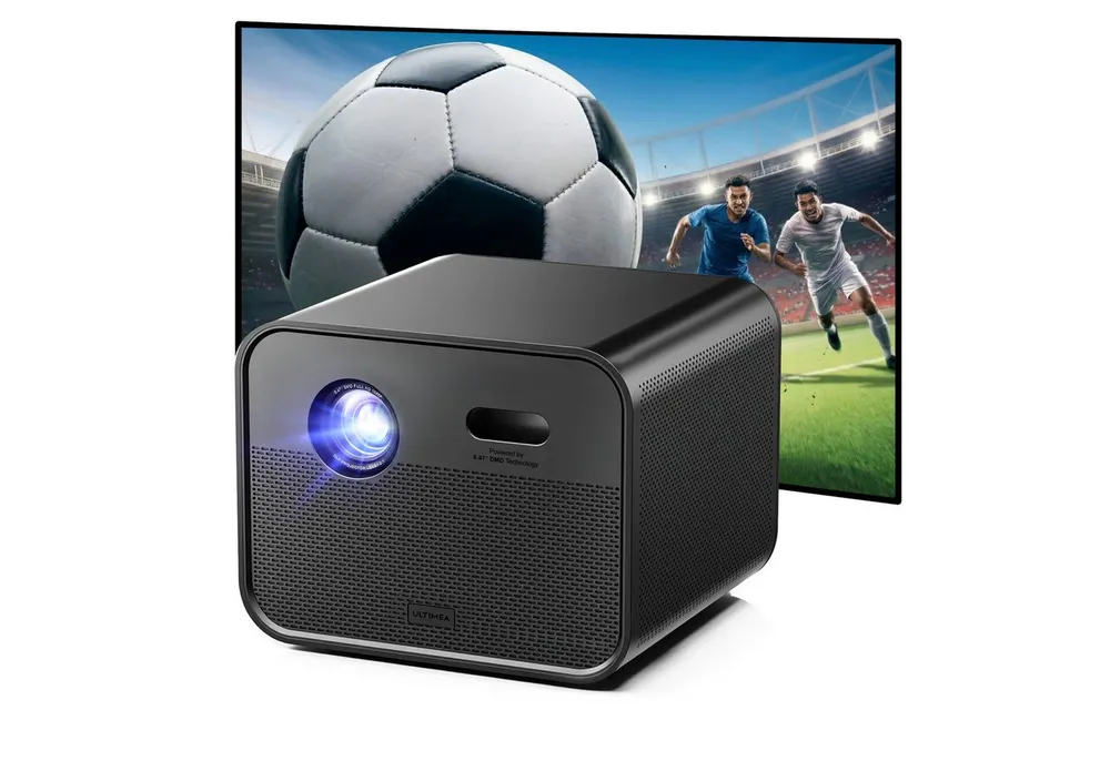 Ultimea Poseidon E100 Hochleistungs Smart DLP-Beamer (1800 lm, 1920 x 1080 px, Google TV, 4K Beamer, 1800 ANSI-Lumen, 5G WiFi Bluetooth)