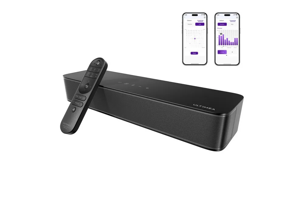 Ultimea Poseidon M20 Soundbar 2.1-Kanal (Bluetooth, 120 W, Mit integriertem Subwoofer, APP-Steuerung, All-in-One-PC-Lautsprecher)