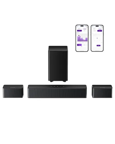 Ultimea Poseidon M4T Soundbar 5.1 Dolby Atmos (HDMI, 450 W, Heimkino-Soundbar mit kabellosem Subwoofer&Dual Surround-Lautsprecher)