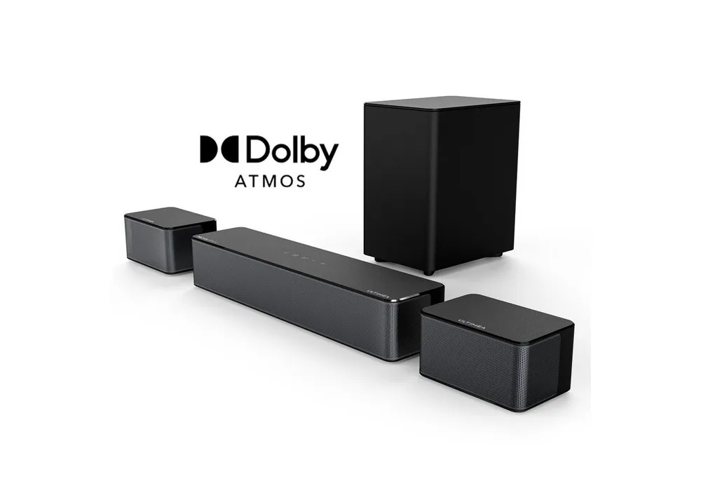 Ultimea Poseidon M4T Soundbar 5.1 Surround Sound System mit Dolby Atmos (Bluetooth 5.3, 450 W, Mit Subwoofer, 2 Rear-Lautsprechern, Einstellbarem Bass)
