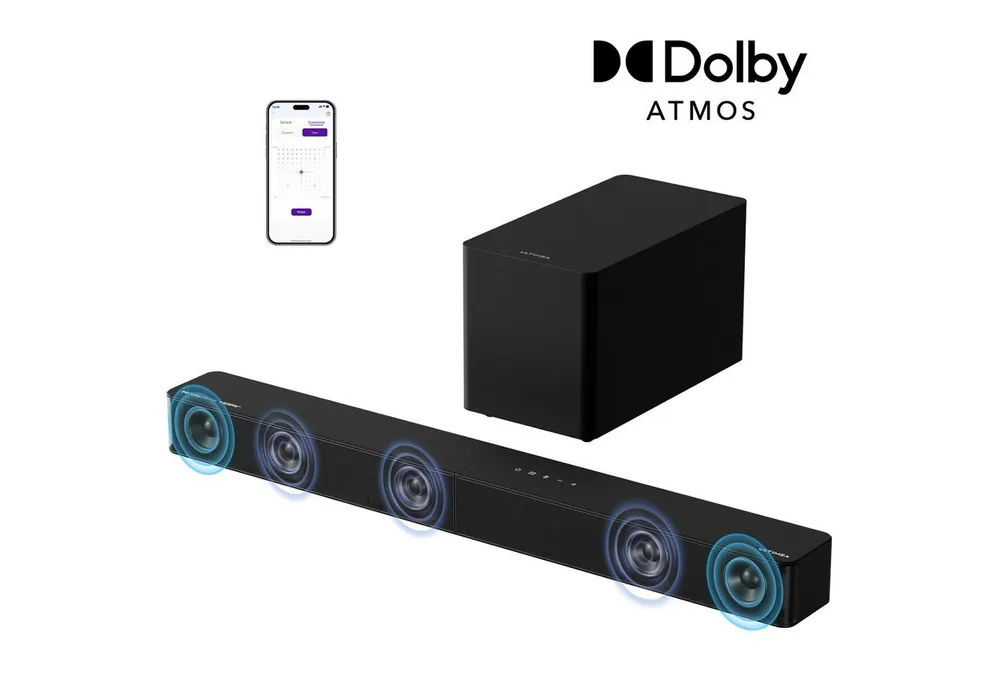 Ultimea Poseidon M60 Boom Soundbar 5.1-Kanal Dolby Atmos (HDMI, Bluetooth, 340 W, Mit Subwoofer, Mit kraftvollem Bass und klaren Stimmen)