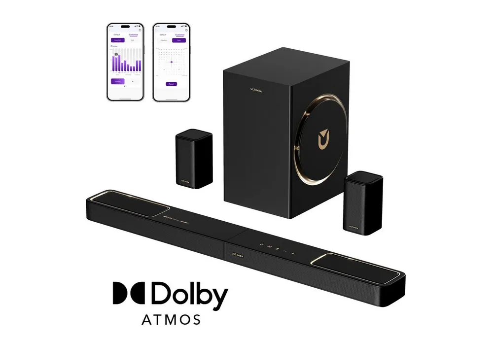 Ultimea Skywave F40 Boom Soundbar 5.1.2-Kanal Dolby Atmos (Bluetooth 5.4, HDMI eARC, 460 W, 360° SurroundX Audio, Verlustfreie Audioübertragung)