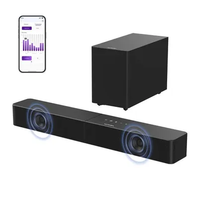 Ultimea Poseidon R3T Soundbar 2.1 Bluetooth 120W RMS Kabelloser Subwoofer Mica-verstärkte Lautsprecher