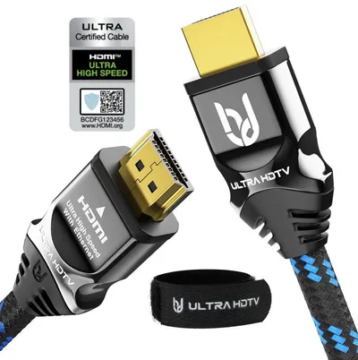 UltraHDTV Ultra High Speed HDMI 2.1 Kabel, 48 Gbps für 8K@60Hz & 4K@120Hz HDMI-Kabel, (500 cm), Premium Zertifikat - DTS: X, HDCP 2.2&2.3, HDR10+, eARC