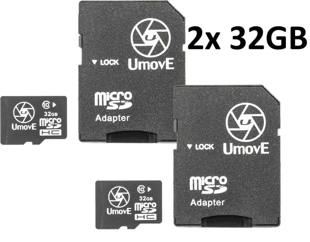 Ultrasport UMove MicroSD HC 32GB Speicherkarte Class 10 Klasse 10 Speicherkarte (2x32 GB)
