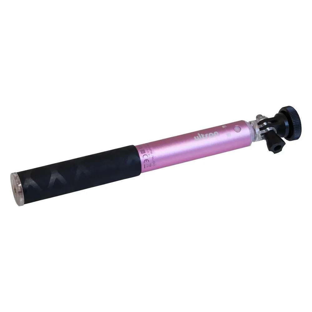 Ultron selfie Alu 80 pink Aluminium selfie stick mit separatem Bluetooth Ausloeser