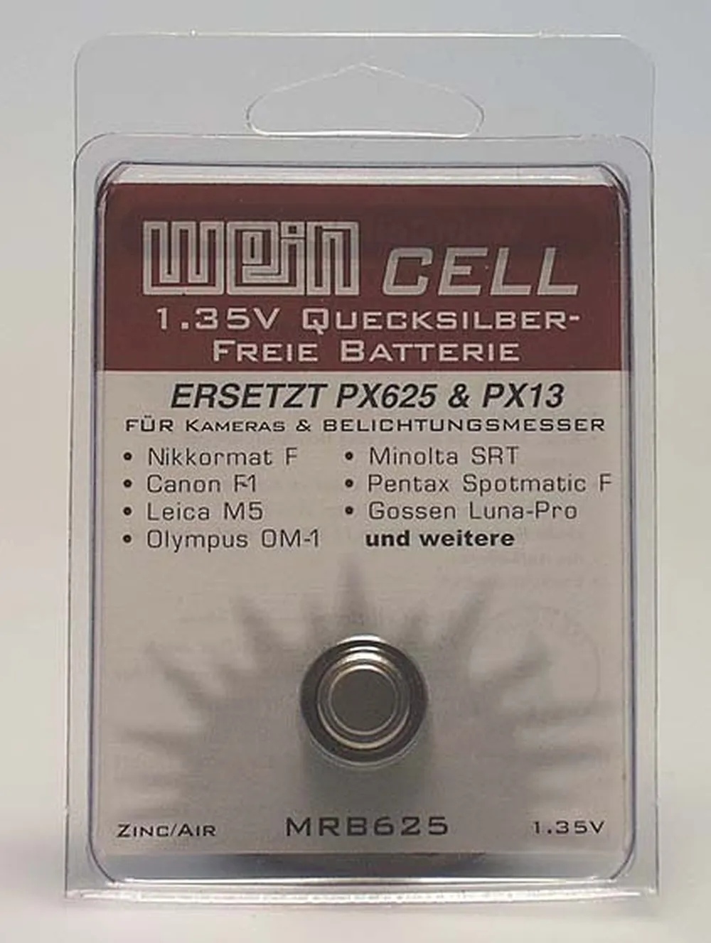 WeinCell Knopfzelle 1,35V MRB625 Zink/Luft
