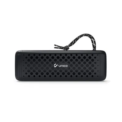 UNICO Tragbarer Bluetooth-Lautsprecher, 10 W, kabellos, MicroSD, LED-Gurt, Schwarz