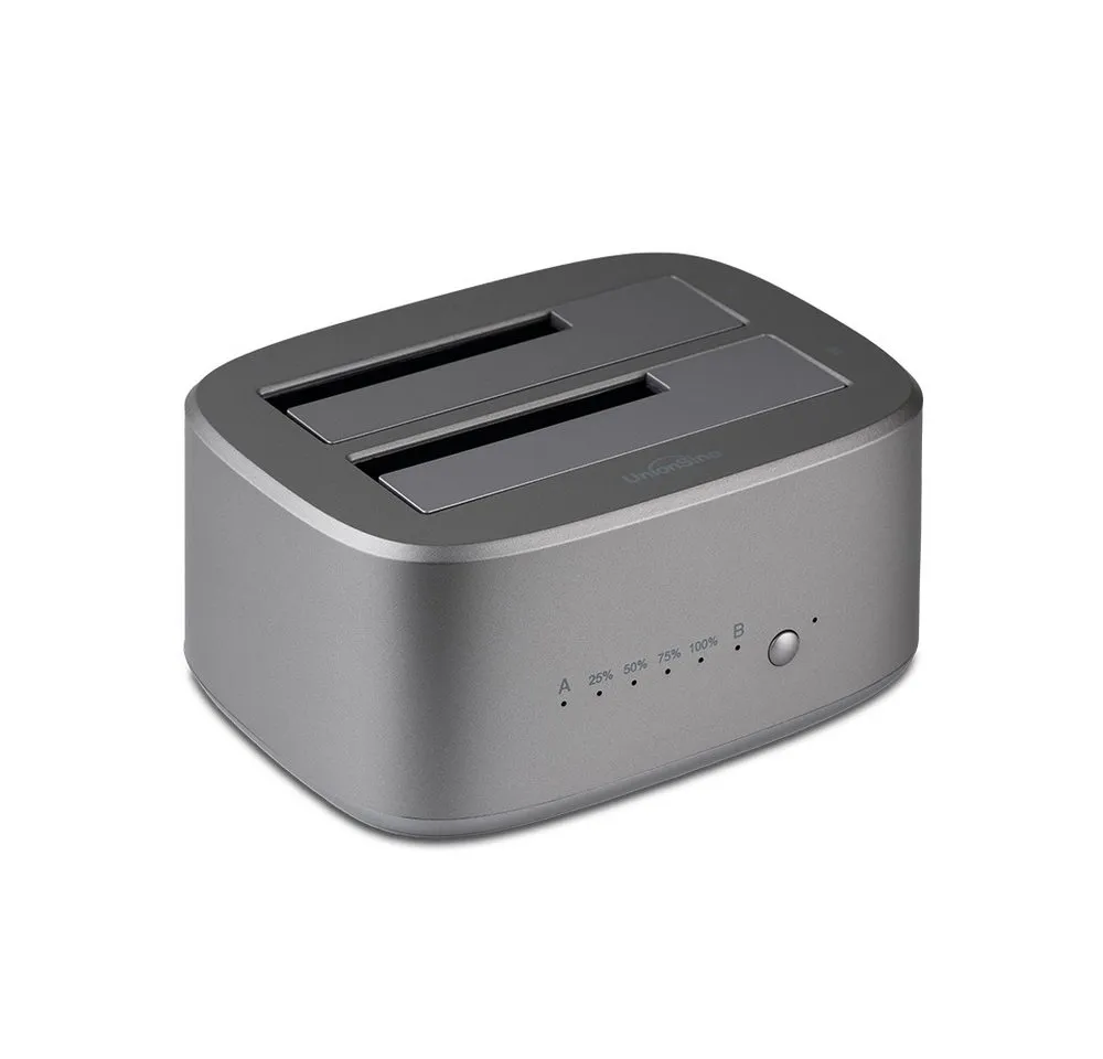 UnionSine Festplatten-Dockingstation UnionSine Dual-Bay-HDD-Dockingstation mit Offline-Klonfunktion, SATA-zu-USB-3.0-HDD-Klon-Dockingstation
