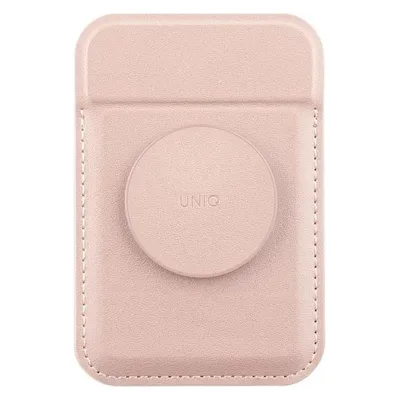 Uniq Flixa magnetyczny portfel na karty z podpórką różowy/blush pink MagSafe