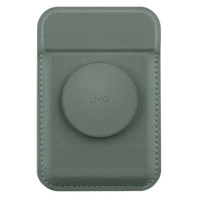 Uniq Flixa magnetyczny portfel na karty z podpórką zielony/lichen green MagSafe