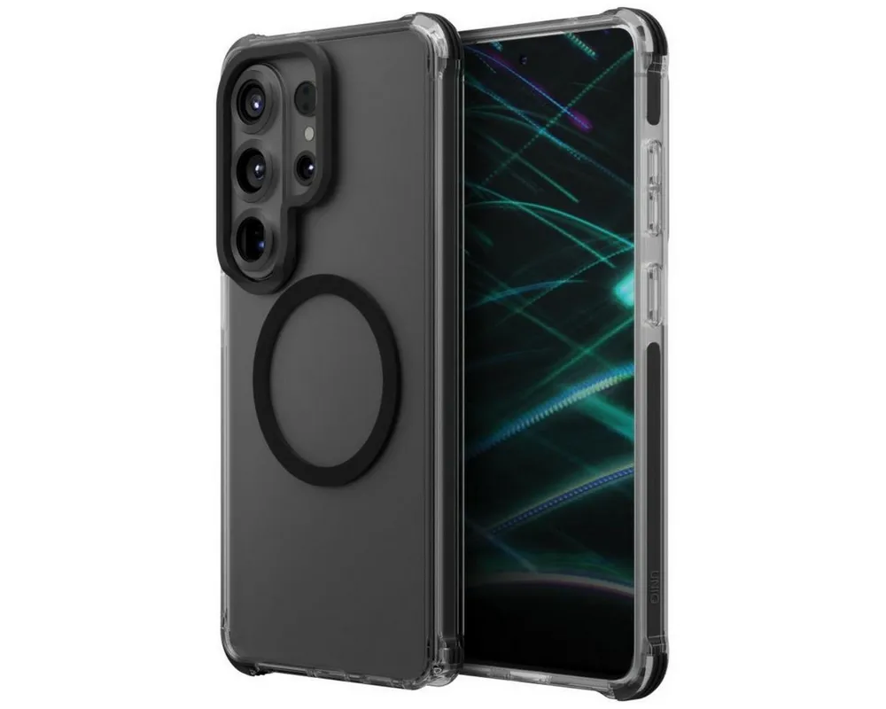 UNIQ Handyhülle Combat für Samsung Galaxy S26 Ultra mit Magclick Schwarz Schutzhülle 6,9 Zoll, ShockSorb-Technologie fängt Aufprallkräfte besonders effizient ab