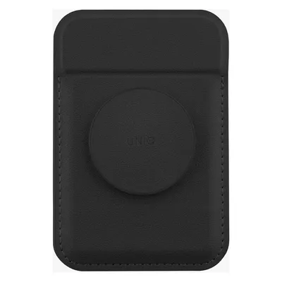 Uniq Flixa magnetyczny portfel na karty z podpórką czarny/jet black MagSafe