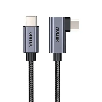 USB-C Kabel UNITEK C14123BK-3M 3 m Schnellladung Geflochten Schwarz/Grau