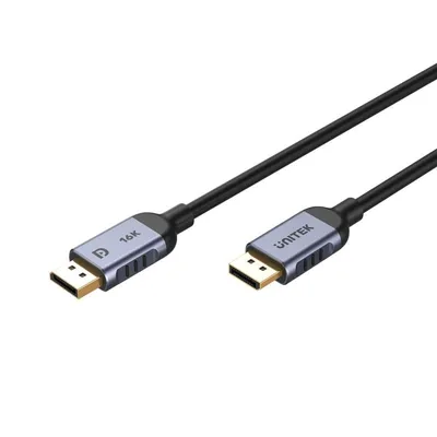 DisplayPort-Kabel Unitek C1626GY01-2M 2 m Schwarz DisplayPort 2.1 15360 x 8640