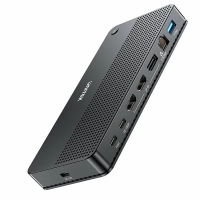 Laptop-Station Unitek D1104A01 USB4 100 W Ethernet 2.5G Schwarz