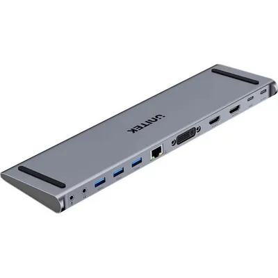 Docking Station Unitek USB-C 4K DisplayLink 100W Schwarz