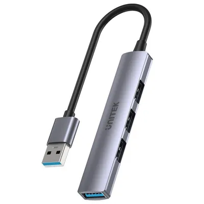 Hub Unitek 4 Ports 5000 Mbit/s USB 3.2 Gen 1 H1208A Aluminium Grau