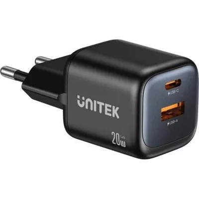 Ladegerät USB Unitek P1128ABK01-EU 20W GaN Power Delivery 3.0 2 Anschlüsse