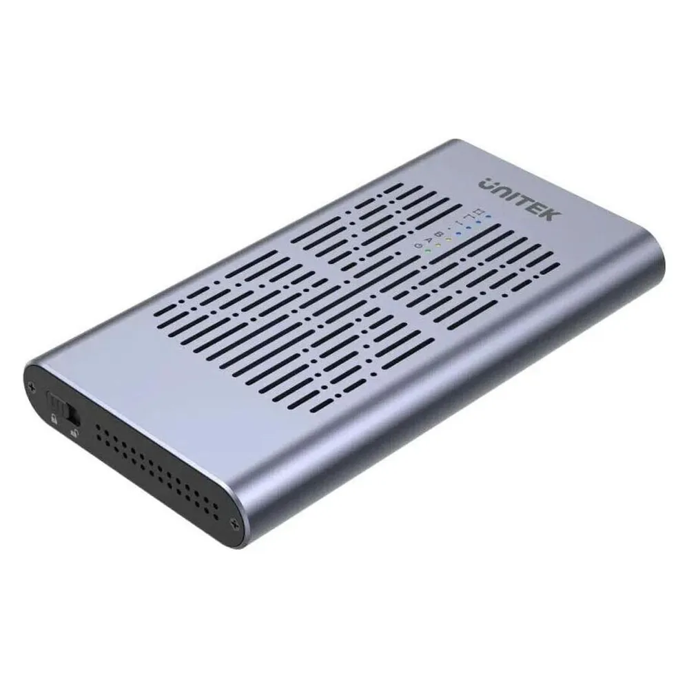 SSD Gehäuse UNITEK S1206A M.2 Aluminium Schwarz Grau USB4 Gen 2x2 NVMe