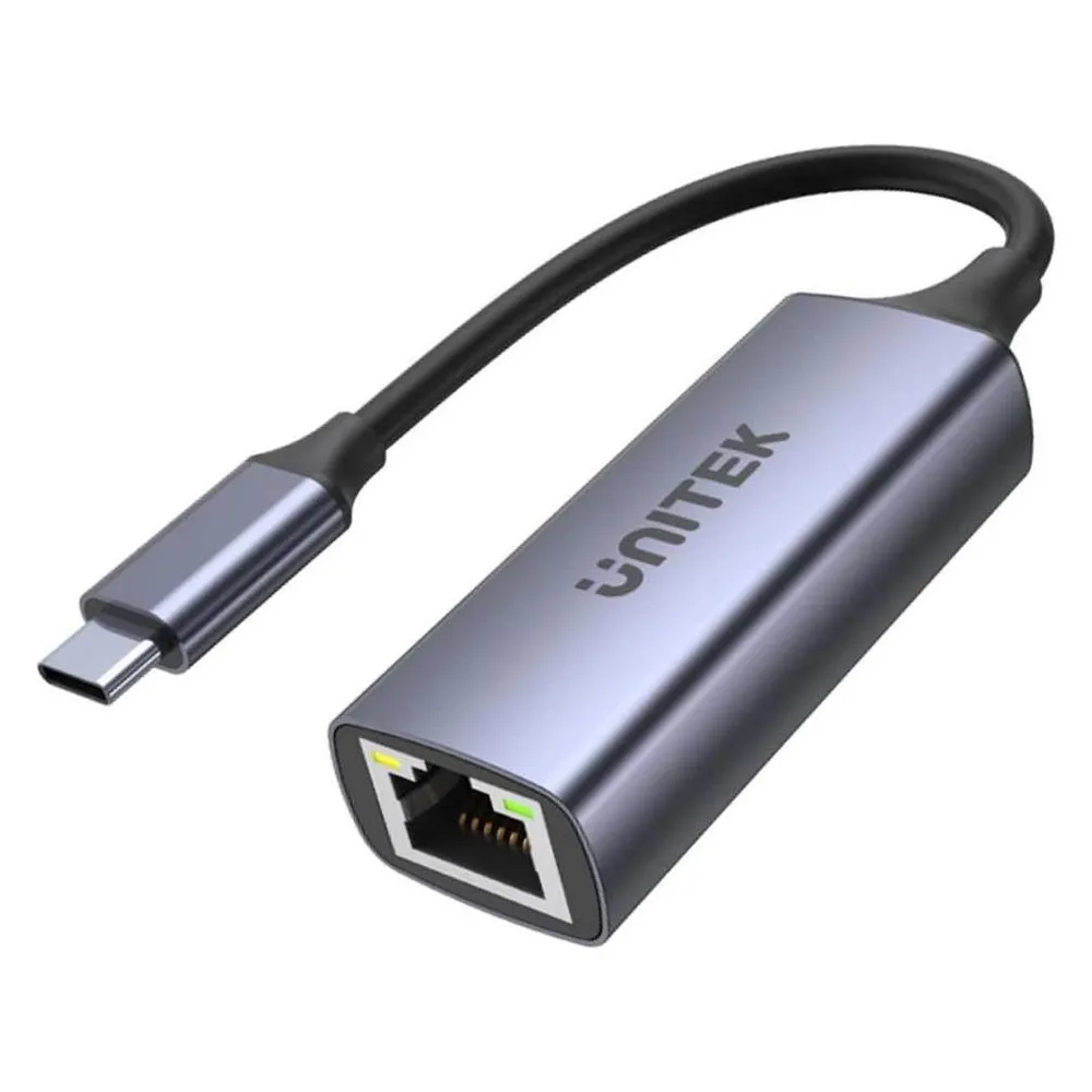 Adapter UNITEK U1323A USB-C zu RJ-45 Aluminium 100 W